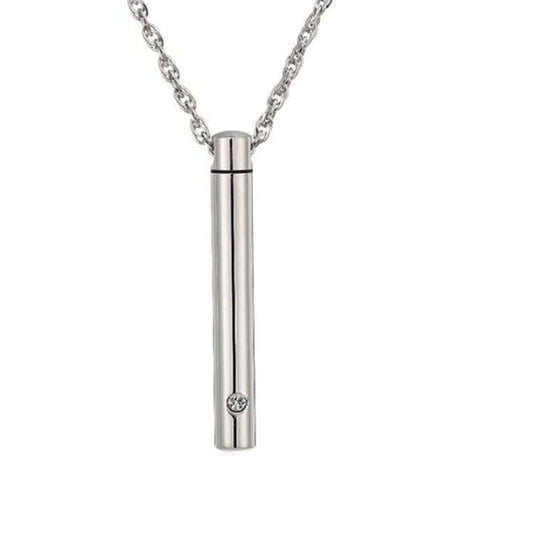 Stone Set Cylinder Ashes Locket