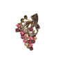 Stone Set Dark Pink Flower Brooch