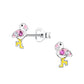 Stone Set Flamingo Earrings