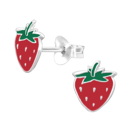 Strawberry Sterling Silver Earrings