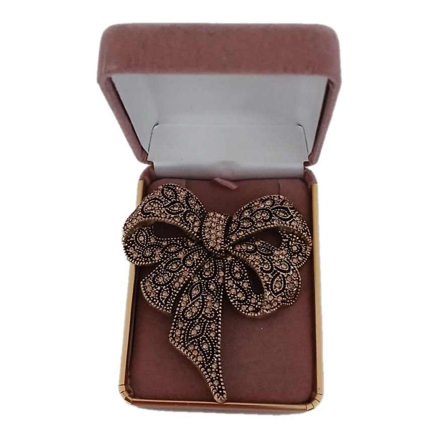 Stunning Tied Bow Crystal Encrusted Brooch()