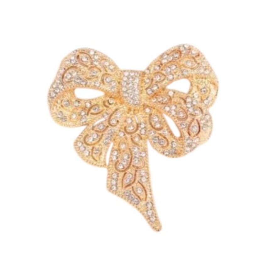 Stunning Tied Bow Crystal Encrusted Brooch