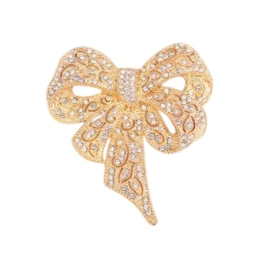Stunning Tied Bow Crystal Encrusted Brooch