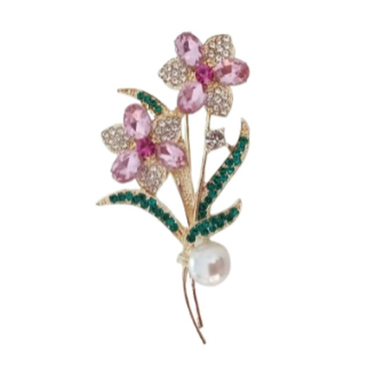 Stunning Two Flower Brooch in a Unique Floral Design