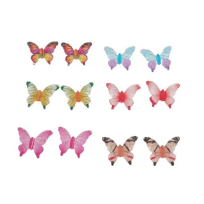 Surgical Steel Coloured Butterfly Earrings
