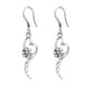 Swirl CZ Centre Silver Dangly Earrings