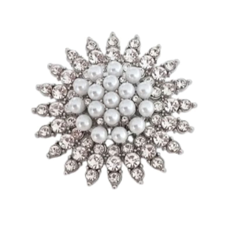 Swirl Design Pearl Brooch