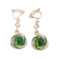 Swirl Green Clip On Earrings