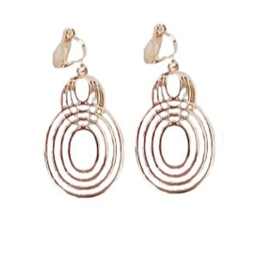 Swirl Patterned Gold Clip On Earrings