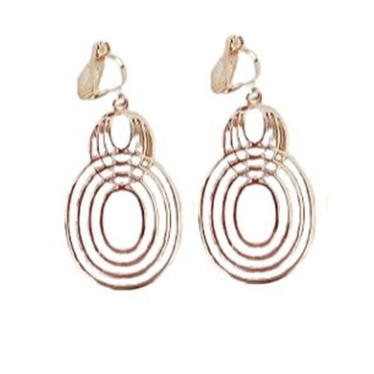 Swirl Patterned Gold Clip On Earrings