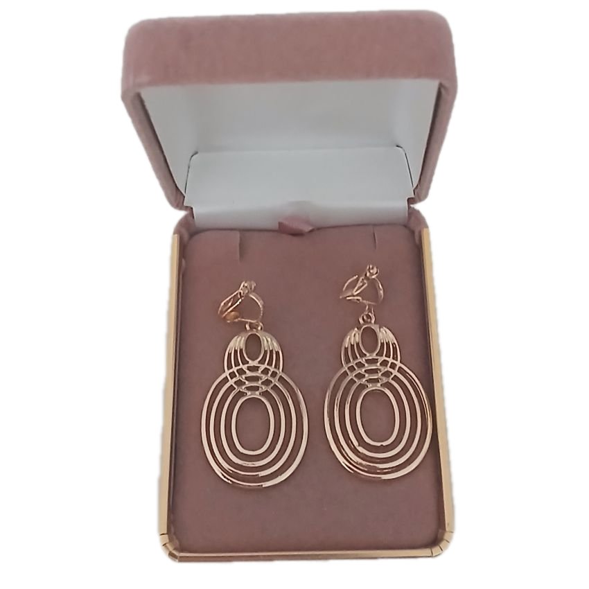Swirl Patterned Gold Clip On Earrings(2)