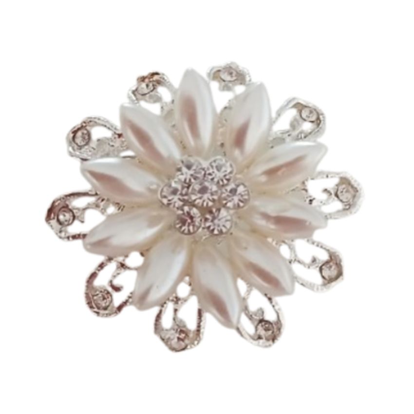 Swirl Design Pearl Brooch