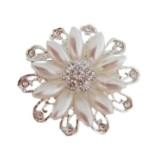Swirl Design Pearl Brooch