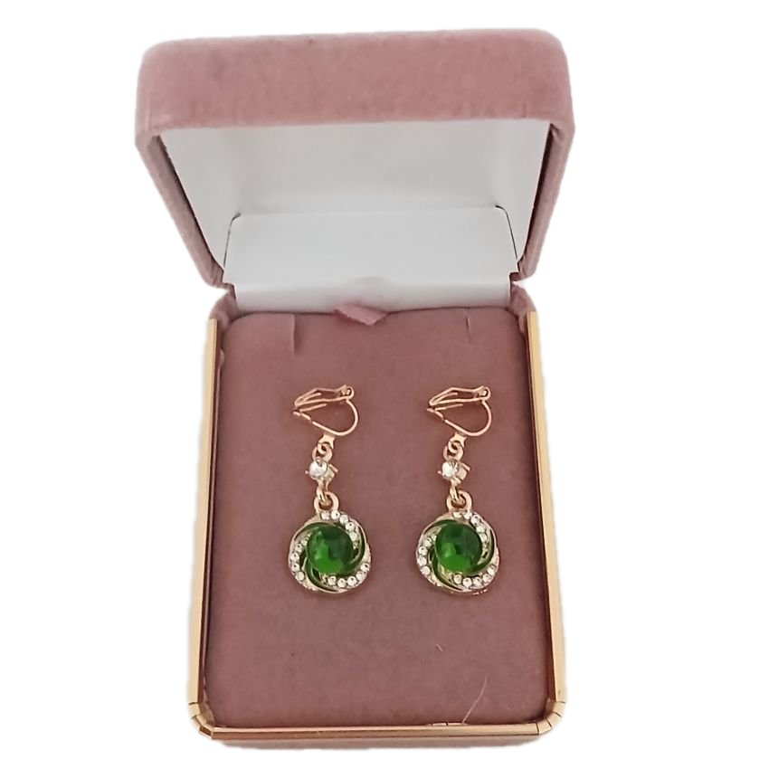 Swirl Green Clip On Earrings(2)