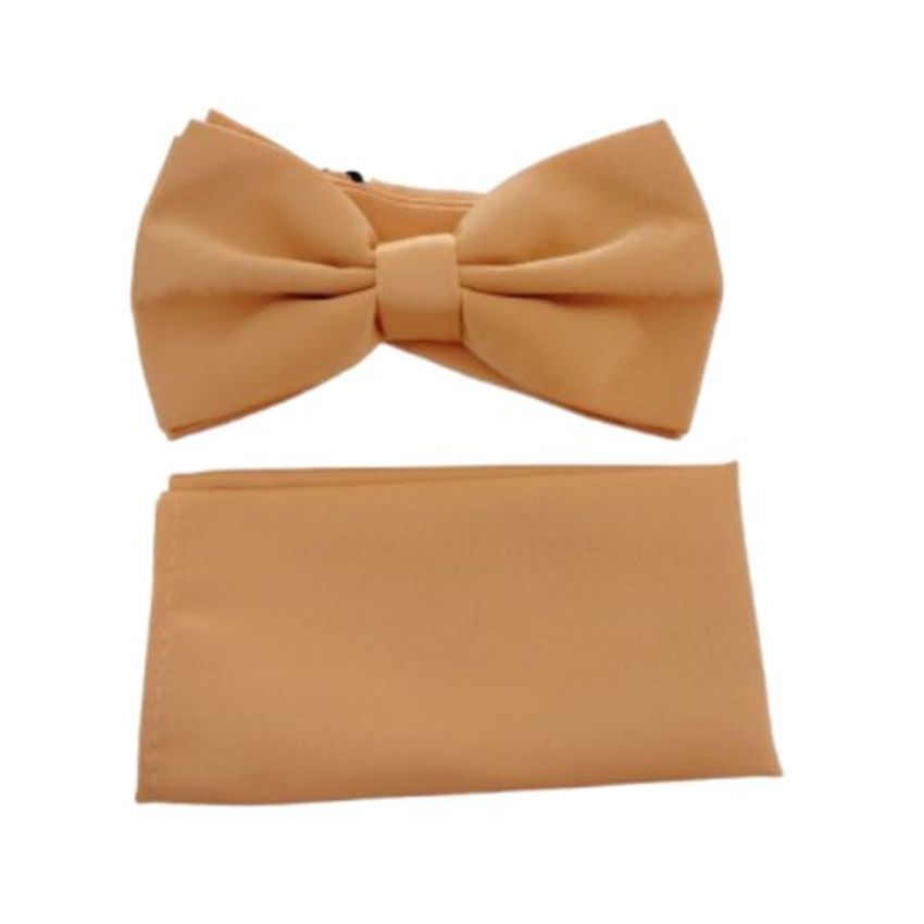 Tangerine Peach Bow Tie And Hanky Set