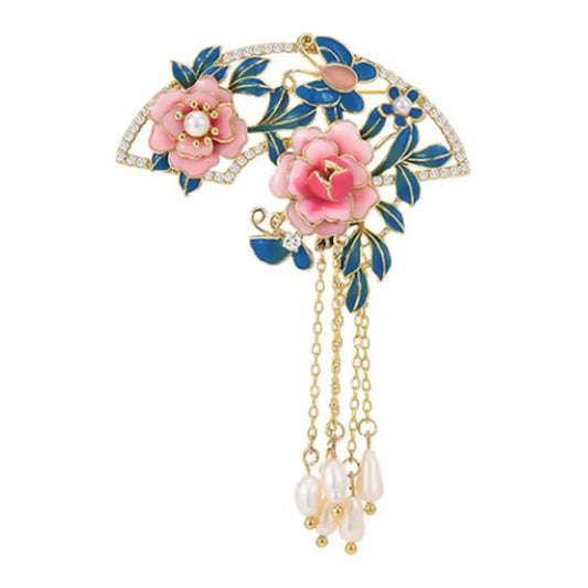 Teal And Pink Elegant Ladies Brooch