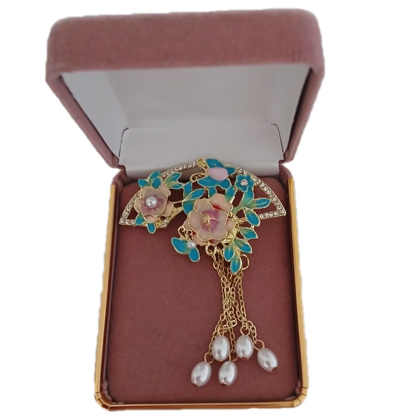Teal And Pink Elegant Ladies Brooch(2)