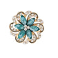 Teal Green Flower Swirl Brooch