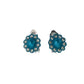 Teal Light With Diamante Edges Clip On Earrings