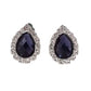 Tear Drop Purple Crystal Clip On Earrings