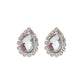 Tear Drop Clear Crystal Clip On Earrings