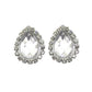 Tear Drop Clear Crystal Clip On Earrings