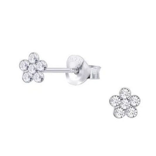 Teeny Tiny Flower Sterling Silver Stud Earrings