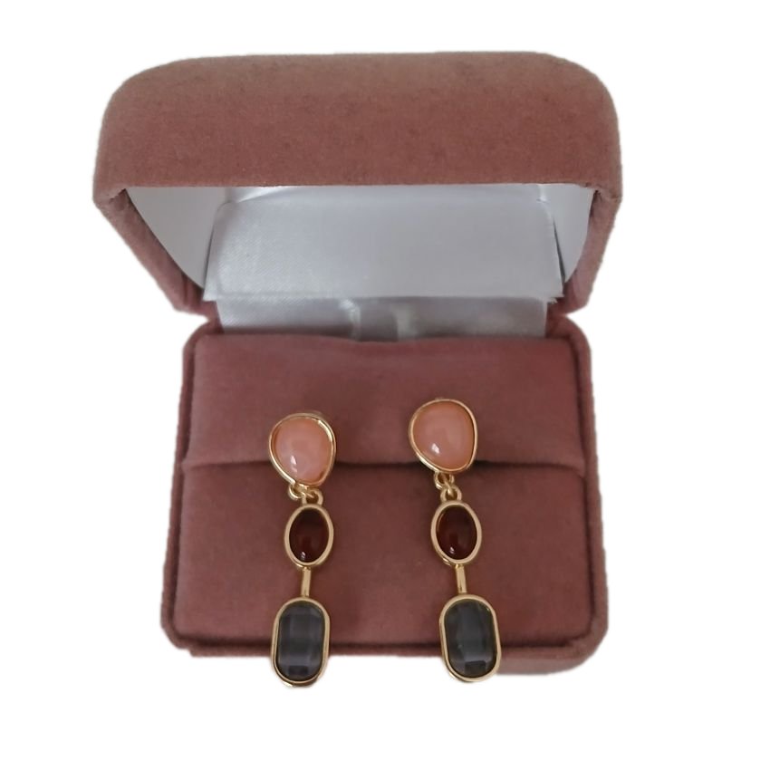 Three Colour Clip On Earrings(2)