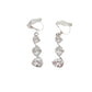 Three Zirconia Drop Clip On Earrings