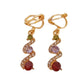 Three Multi Colour Drop Clip On Earrings