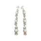Three Pearl Flower Diamante Clip On Earrings