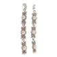 Three Pearl Flower Diamante Clip On Earrings