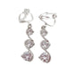 Three Zirconia Drop Clip On Earrings