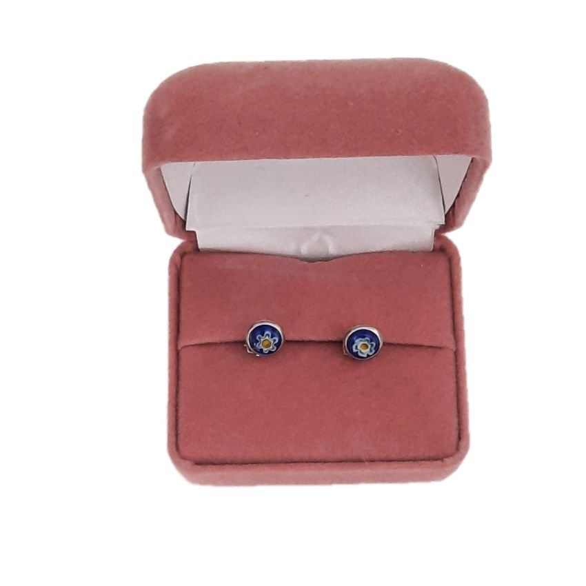 Tiny Blue Flower Clip On Earrings(2)
