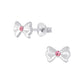 Tiny Bow Sterling Silver Stud Earrings