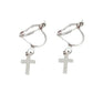Tiny Cross Clip On Communion Earrings