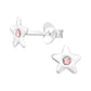Tiny Cubic Zirconia Girls Silver Star Earrings