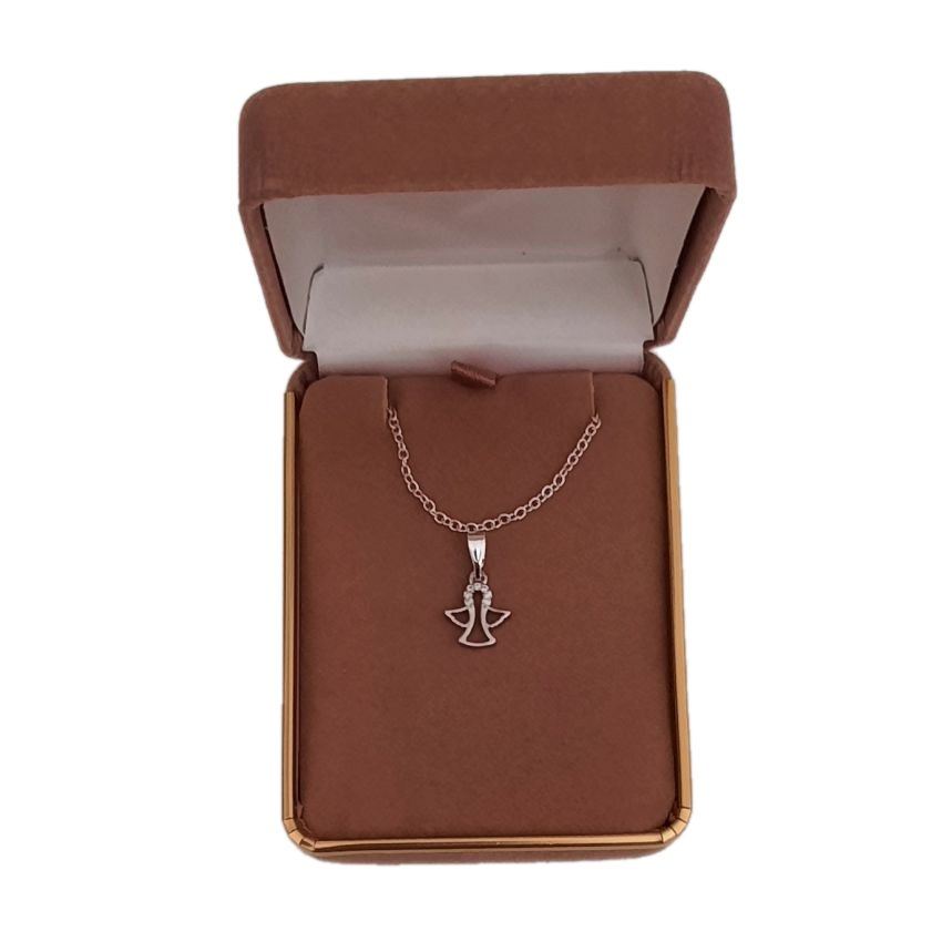 Tiny Diamante Angel Pendant Necklace(2)