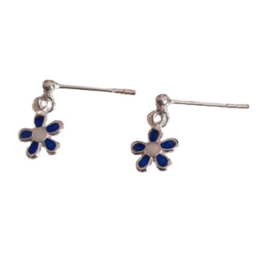Tiny Drop Sterling Silver Flower Earrings