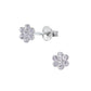 Tiny Flower Sterling Silver Stud Earrings
