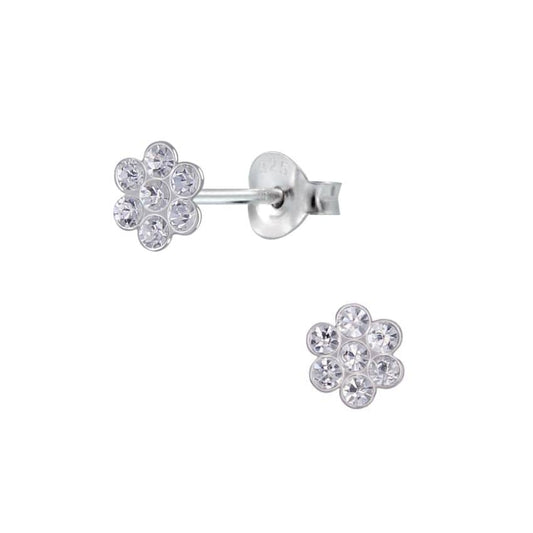 Tiny Flower Sterling Silver Stud Earrings
