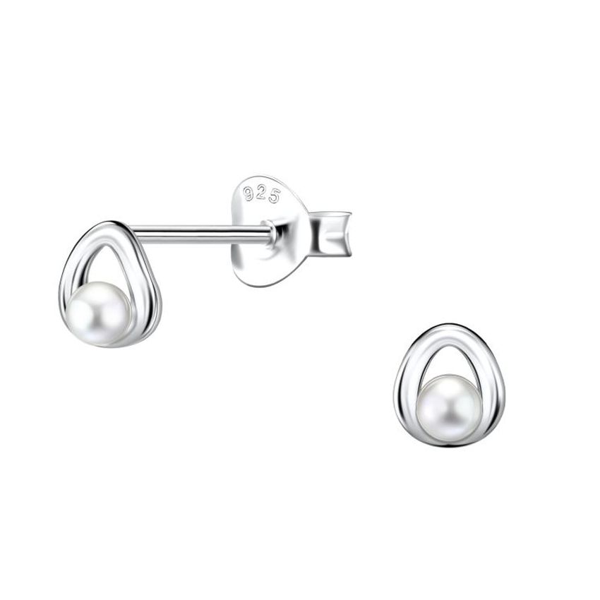 Tiny Pearl Sterling Silver Earrings