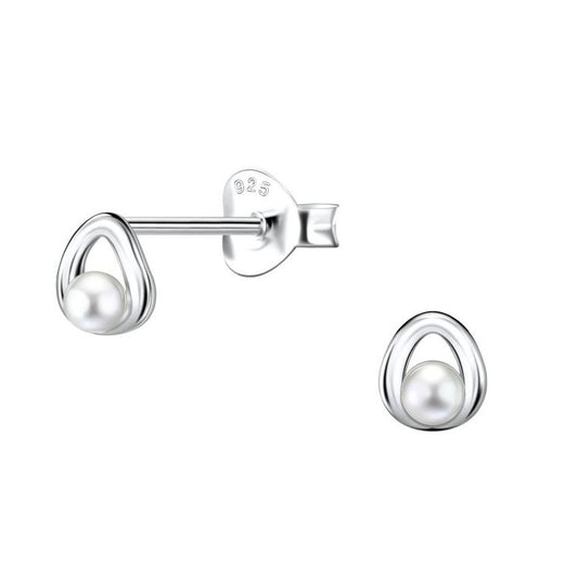 Tiny Pearl Sterling Silver Earrings