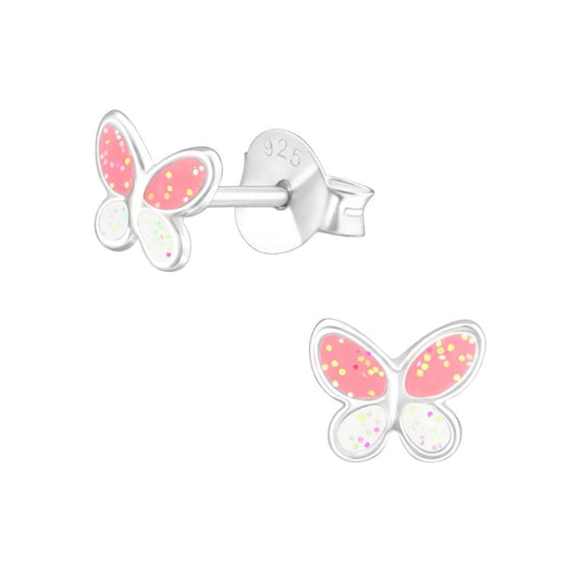 Tiny Sterling Silver Butterfly Earrings