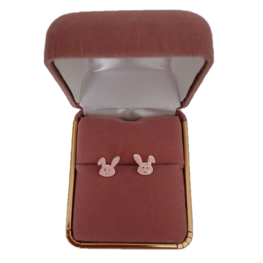Tiny Sterling Silver Girls Rabbit Earrings