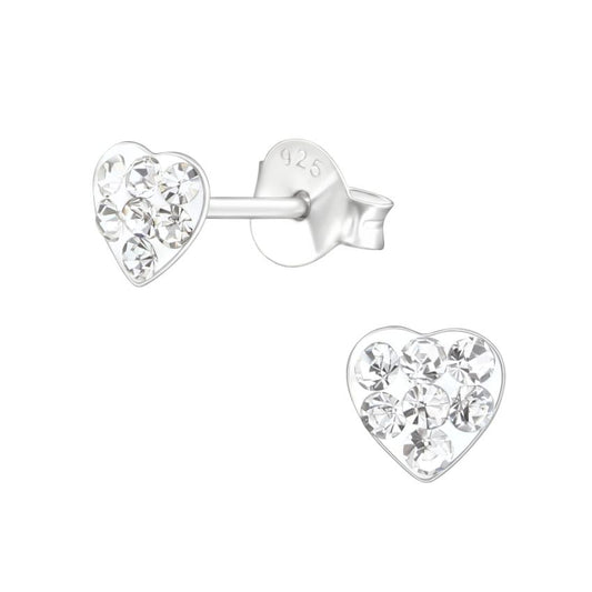 Tiny Sterling Silver Heart Girls Earrings