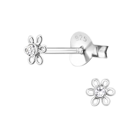 Tiny Tiny Sterling Silver Flower Earrings