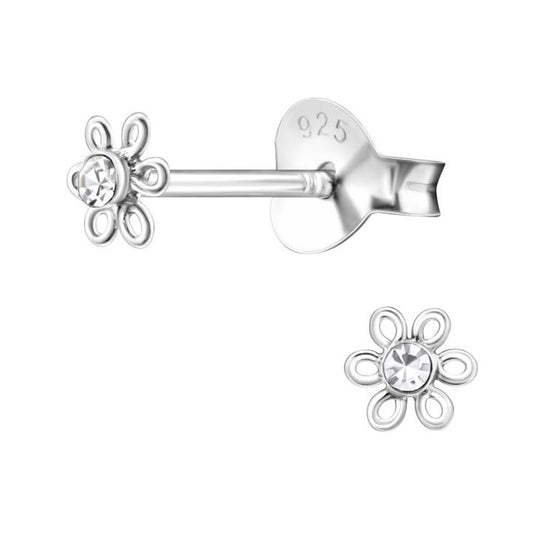 Tiny Tiny Sterling Silver Flower Earrings