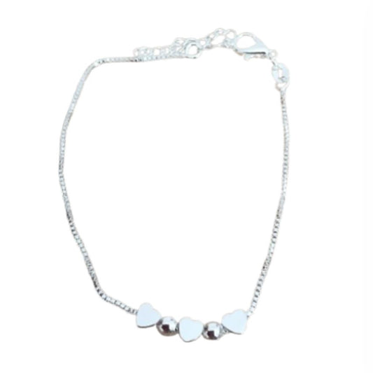 Tiny Heart Sterling Silver Girls Bracelet