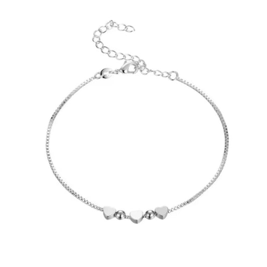 Tiny Heart Sterling Silver Larger Wrist Bracelet